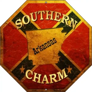 plaque déco américaine murale tole southern charm confederate arkansas