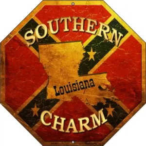 plaque déco américaine murale tole southern charm confederate louisiana