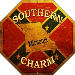 plaque déco américaine murale tole southern charm confederate missouri