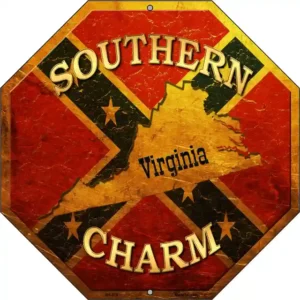 plaque déco américaine murale tole southern charm confederate virginia