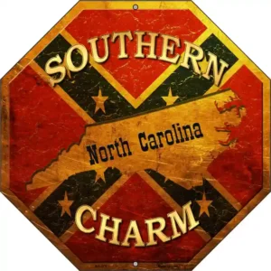 plaque déco américaine murale tole southern charm confederate north carolina
