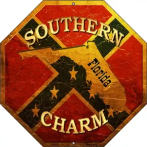plaque déco américaine murale tole southern charm confederate florida