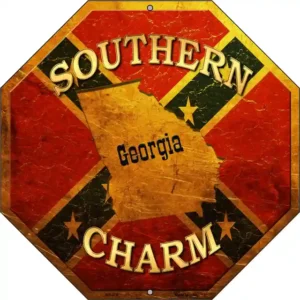 plaque déco américaine murale tole southern charm confederate georgia