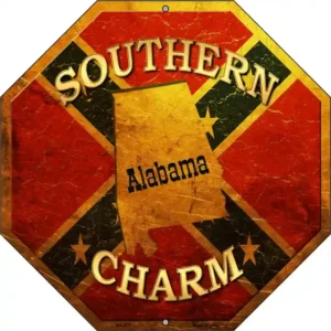 plaque déco américaine murale tole southern charm confederate alabama