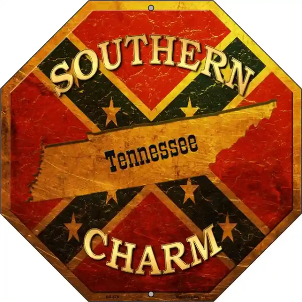 plaque déco américaine murale tole southern charm confederate tennessee