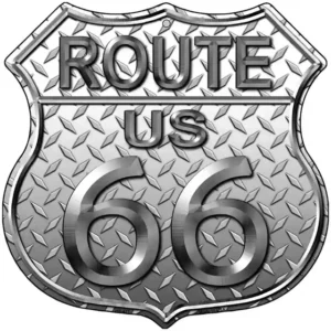 plaque déco américaine murale tole panneau de highway route 66 diamond