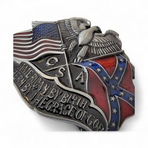 boucle de ceinture américaine confédéré sudiste american by birth southern by the grace of god