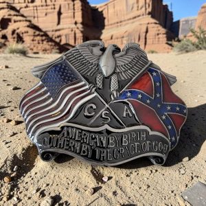 boucle de ceinture américaine confédéré sudiste american by birth southern by the grace of god