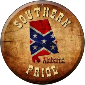 plaque déco américaine murale tole southern pride alabama