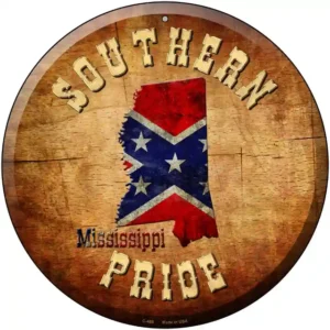 plaque déco américaine murale tole southern pride mississippi