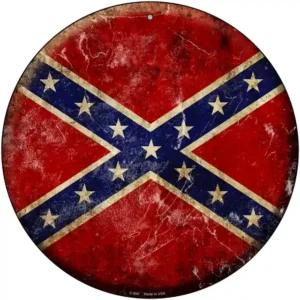 plaque déco américaine murale tole rebel flag distressed