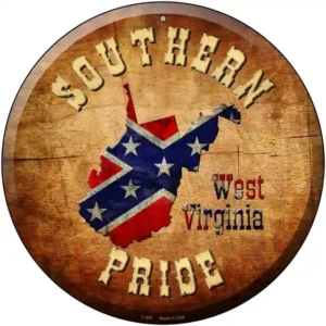plaque déco américaine murale tole southern pride west virginia