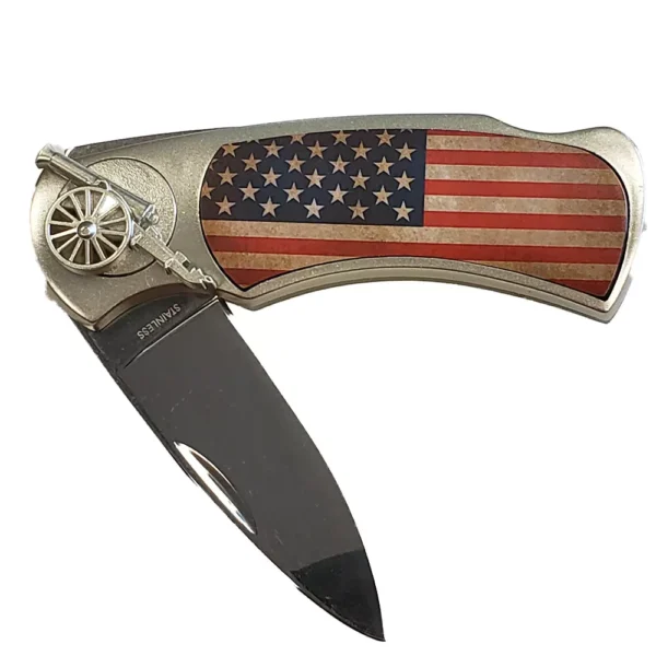 coffret briquet tempête avec couteau et sign vintage usa flag