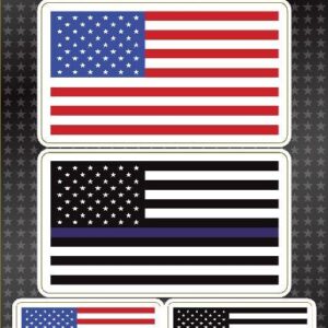 magnet made in usa pack drapeau americain et blue line police tribute