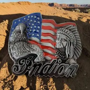 boucle de ceinture américaine american native indian usa flag