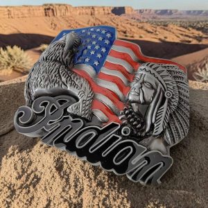 boucle de ceinture américaine american native indian usa flag
