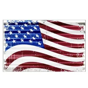 plaque déco américaine murale tole format tôle ondulée enseigne de garage drapeau des usa
