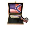 coffret briquet tempête avec couteau et sign usa and confederate flag