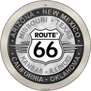 plaque déco américaine murale ronde en tole arizona route 66 centennial (copie)