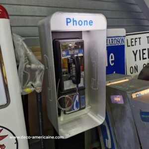 payphone vintage de rue américain authentique avec cabine provenance californie "brand new old stock"