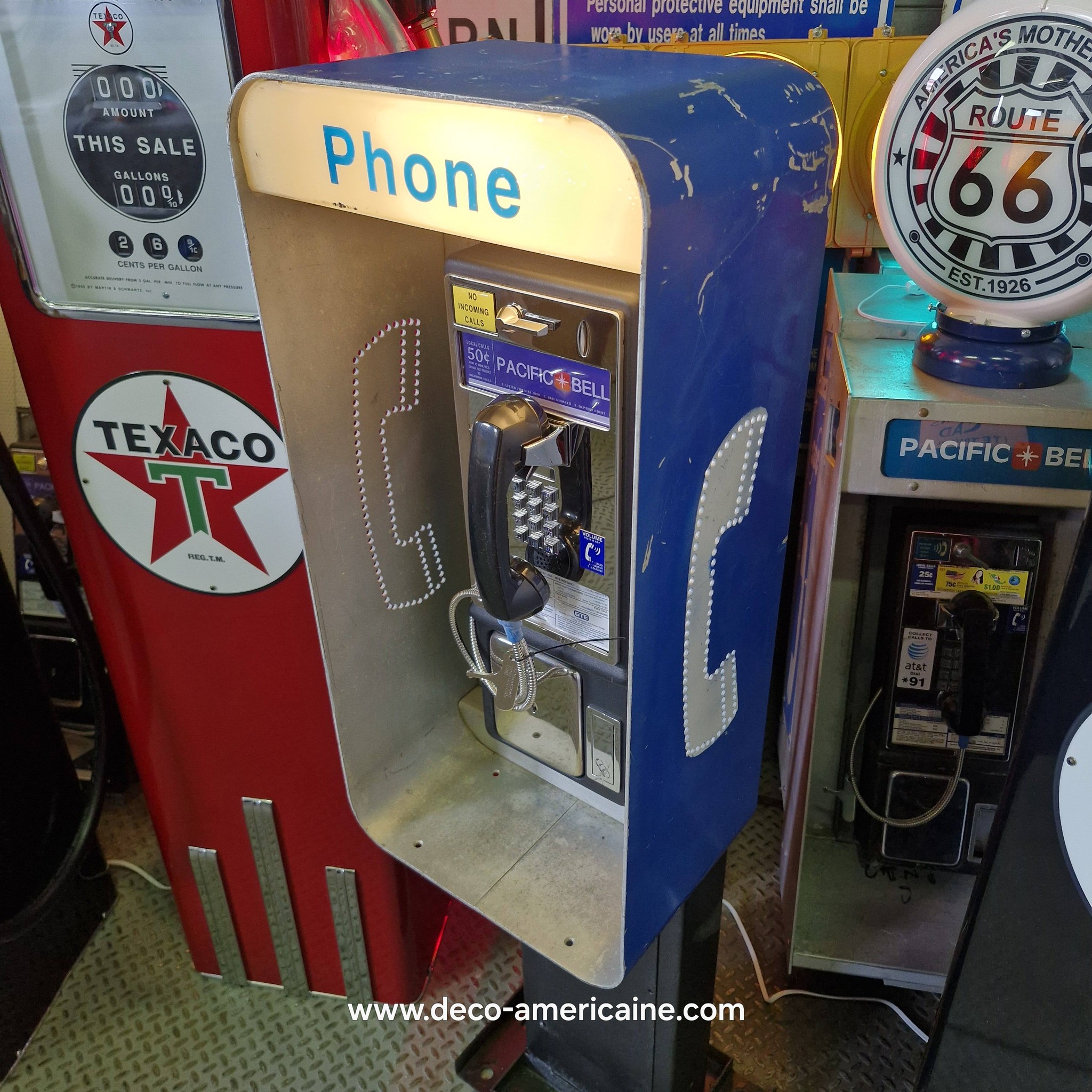 cabine payphone sur pied de rue américaine authentique provenance de l'état de l'ohio