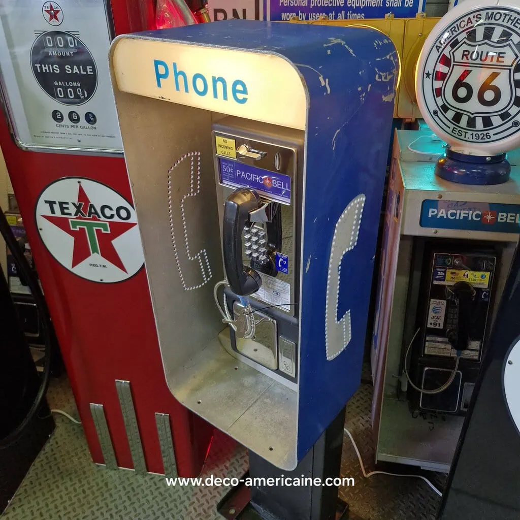 cabine payphone sur pied de rue américaine authentique provenance de l'état de l'ohio