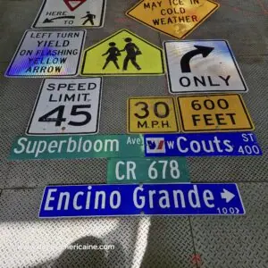 lot de 12 panneaux routiers américains prix doux!