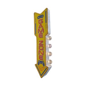 enseigne lumineuse avec ampoule à leds 2 faces game zone