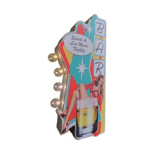 enseigne lumineuse avec ampoule à leds 2 faces bar