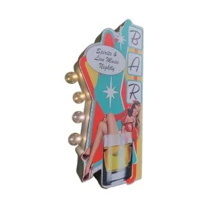 enseigne lumineuse avec ampoule à leds 2 faces bar