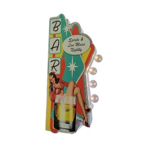 enseigne lumineuse avec ampoule à leds 2 faces bar