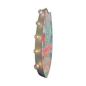 enseigne lumineuse avec ampoule à leds 2 faces surf shop