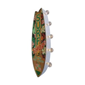 enseigne lumineuse avec ampoule à leds 2 faces surf shop