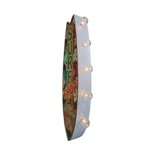 enseigne lumineuse avec ampoule à leds 2 faces surf shop