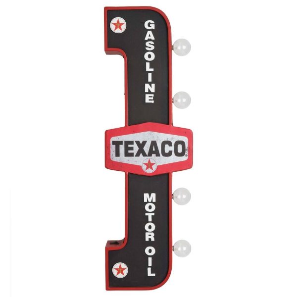 enseigne lumineuse avec ampoule à leds 2 faces texaco