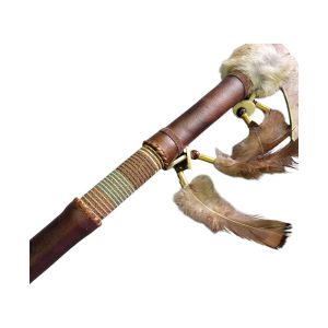 tomahawk "rawhide" 50cm avec perles et plumes native american made usa