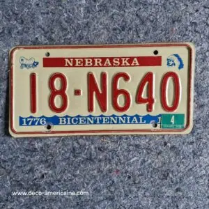 plaque d'immatriculation américaine nebraska (relief) (copie)