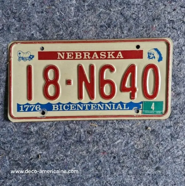 plaque d'immatriculation américaine nebraska (relief) (copie)