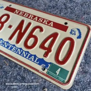 plaque d'immatriculation américaine nebraska (relief) (copie)