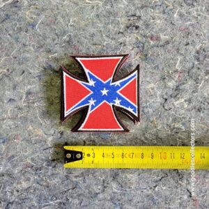 patche pour blouson de cuir ou veste jean confederate chopper cross 8x8cm