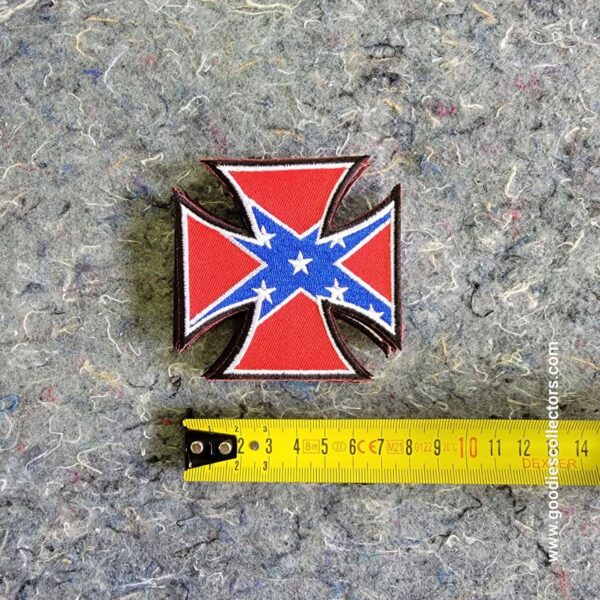 patche pour blouson de cuir ou veste jean confederate chopper cross 8x8cm