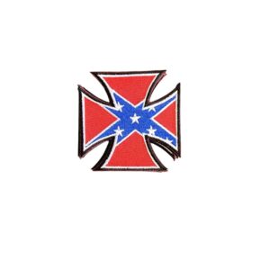 patche pour blouson de cuir ou veste jean confederate chopper cross 8x8cm