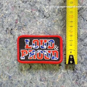patche pour blouson de cuir ou veste jean "loud and proud" 9x6cm