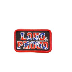patche pour blouson de cuir ou veste jean "loud and proud" 9x6cm