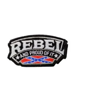 patche pour blouson de cuir ou veste jean rebel and proud of it 6x11.5cm