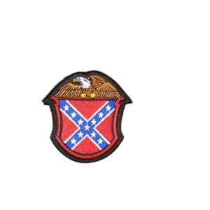 patche pour blouson de cuir ou veste jean american eagle and battle flag shield 8x7cm