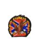 patche pour blouson de cuir ou veste jean american eagle and flag in flames 8.5x8cm