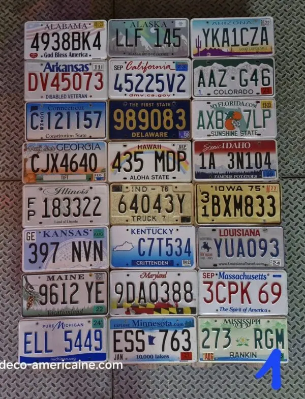 lot de plaques d'immatriculation des 50 etats américains collection complète (copie)