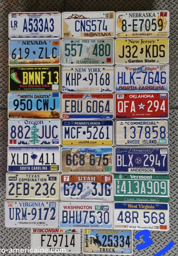 lot de plaques d'immatriculation des 50 etats américains collection complète #3