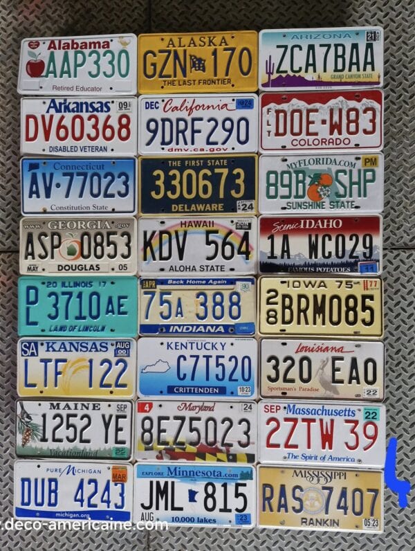 lot de plaques d'immatriculation des 50 etats américains collection complète #2 (copie)
